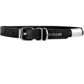 Collar Glamour нашийник круглий з адресником 6мм дл.17-20 (чорний)