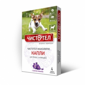  Чистотіл МАКСИМУМ краплі від бліх та кліщів для собак 2-10кг 2шт (1 шт)