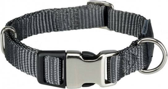 Trixie Premium, нашийник з металевою клямкою, XS-S, 21-30см/10мм, графітовий