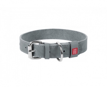  Collar WAUDOG Classic нашийник шкіра, метал. пряжка, XS, (ш - 12мм, дл - 19-25см), сірий