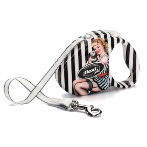 Flexi Fashion Ladies 5m,стрічка, білий-чорний 25kg