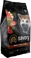 Savory Large Breeds rich in Fresh Turkey&Lamb сухий корм для великих порід з індичкою та ягням, 3кг