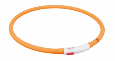 Trixie нашийник світиться з USB, (силікон) XS-XL 70 см/10 мм, помаранчевий
