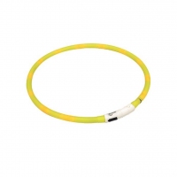 Croci LED USB, Нашийник, силікон, що світиться. жовтий 70 см