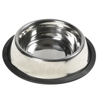 Karlie-Flamingo Dish Steel Rim5, миска з гум обідком, нержав., 23см, 2,8л