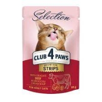 Клуб4Лапы Selection Кусочки говядины в крем-супе из брокколи для котов 85г (1 шт)